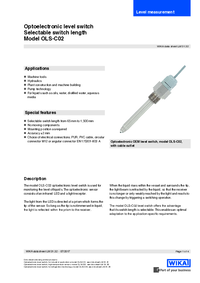 Thumbnail of document Data Sheet - OLS-C02 Optoelectronic Level Switch